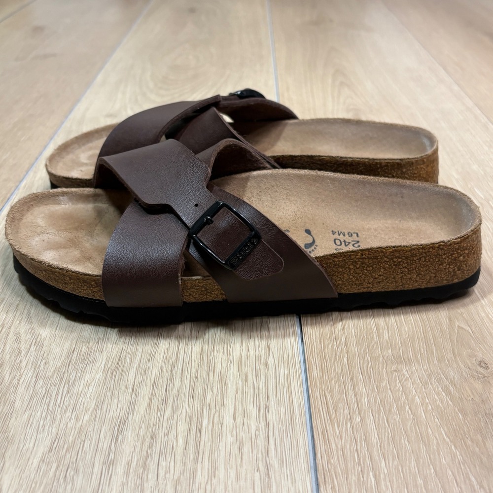 Birkenstock Brown Leather Crossed-Strap Sandals - Picture 5 of 9